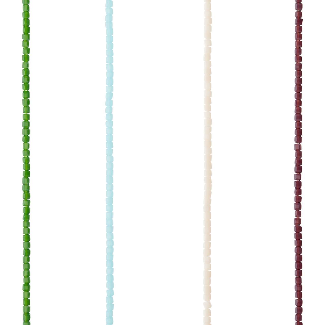 12 Pack: Purple, Green & Blue Glass Cube Beads, 3mm by Bead Landing™